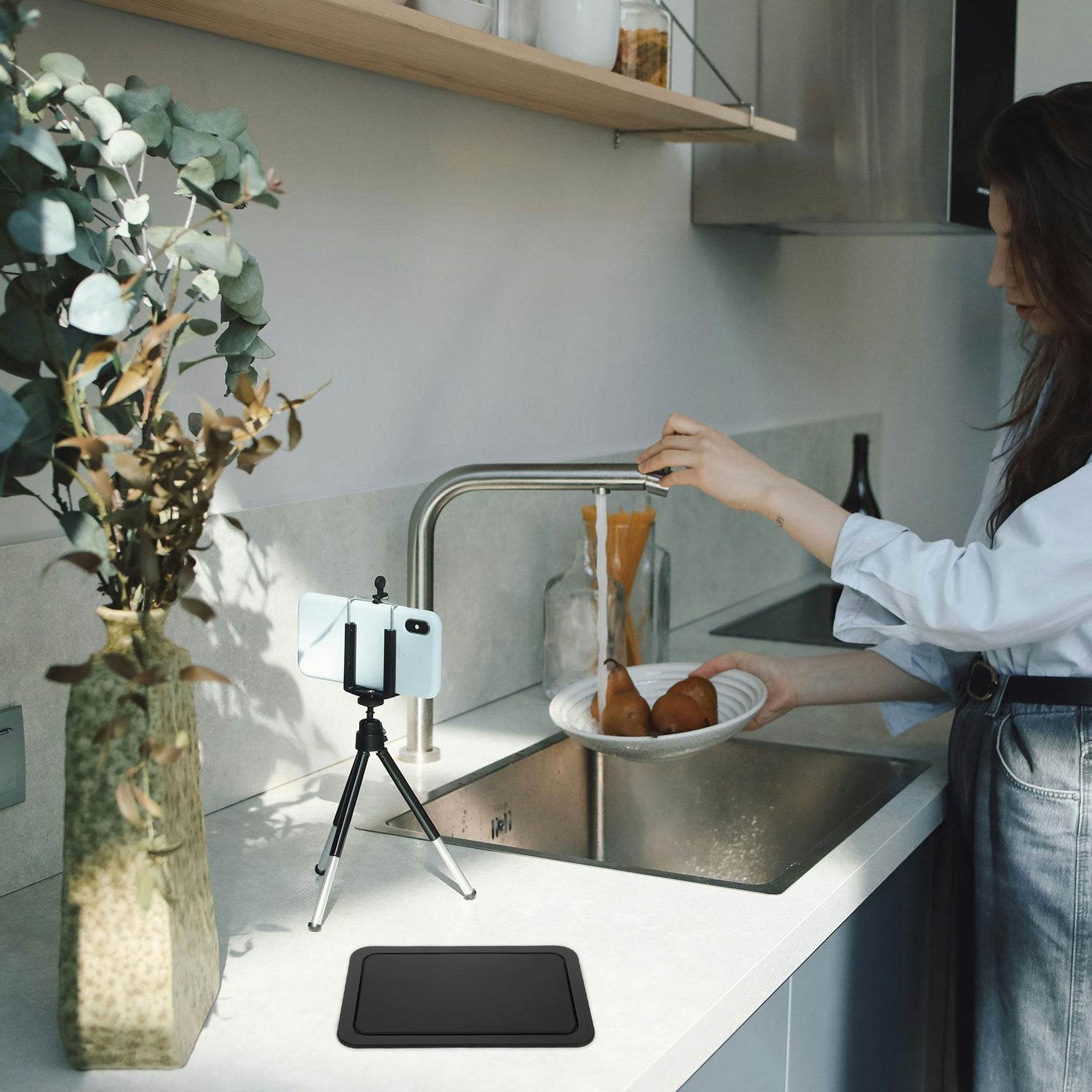 Commercial Kitchen Garbage Can - Wbudowana pokrywa ze stali nierdzewnej do