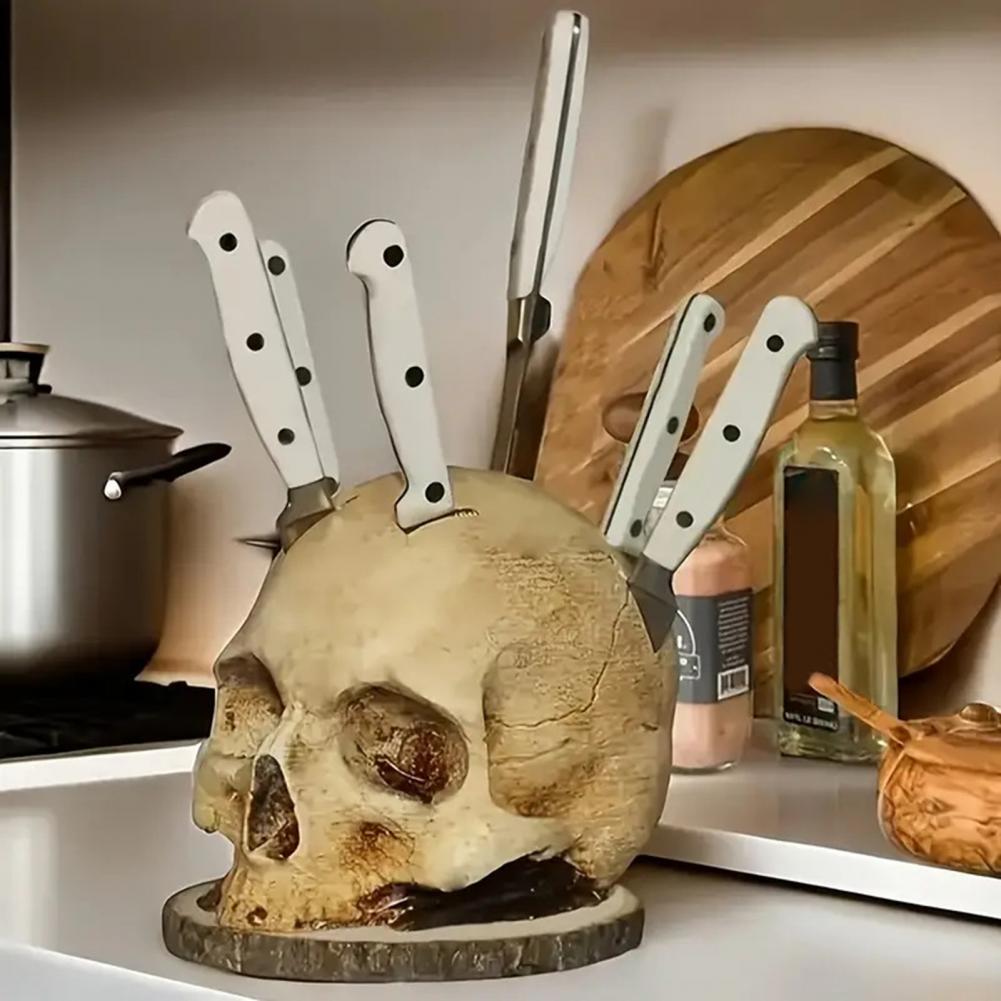 Commercial Kitchen Knife Holder - Stojak na noże w kształcie czaszki
