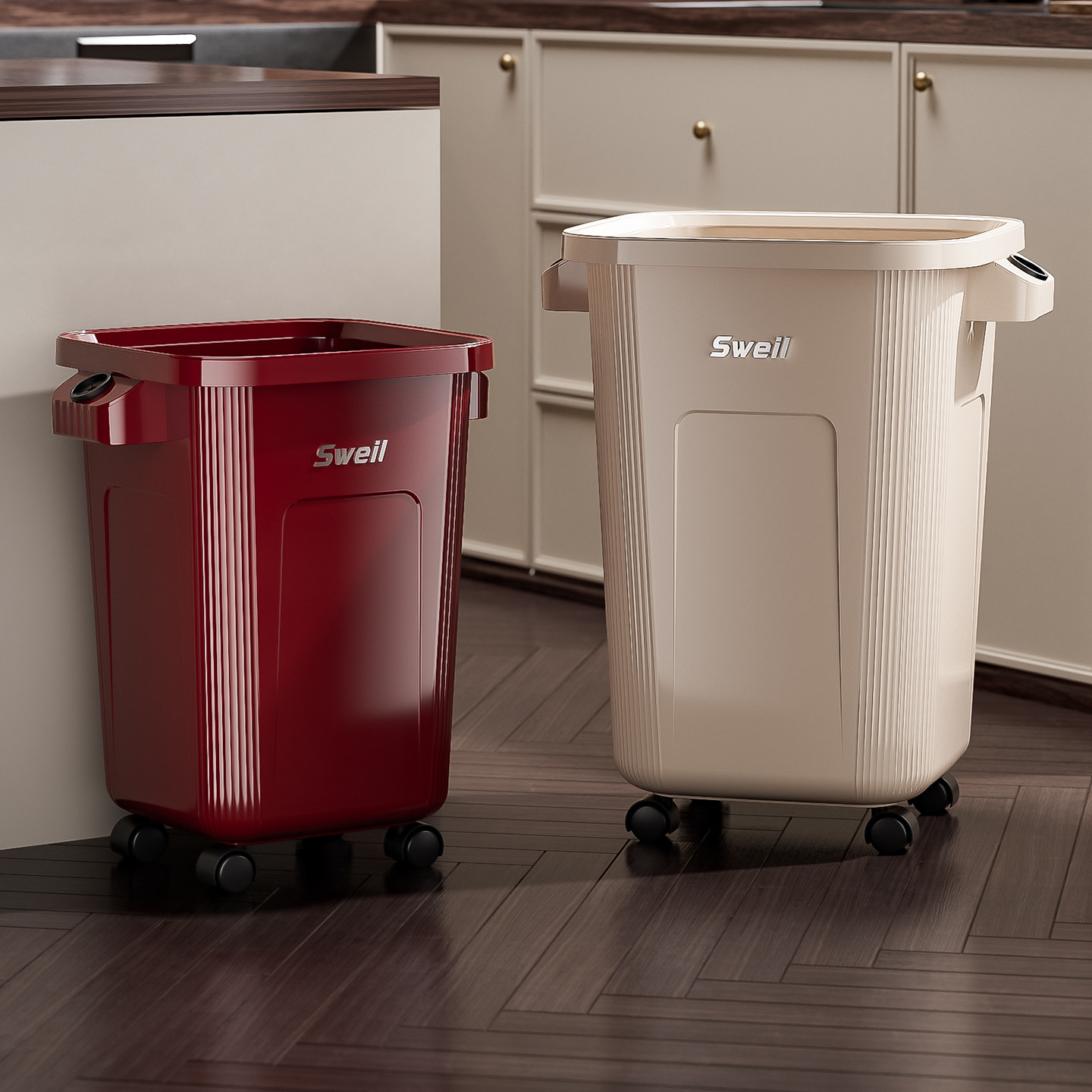 Commercial Kitchen Garbage Can - Duży kosz na śmieci na kółkach,