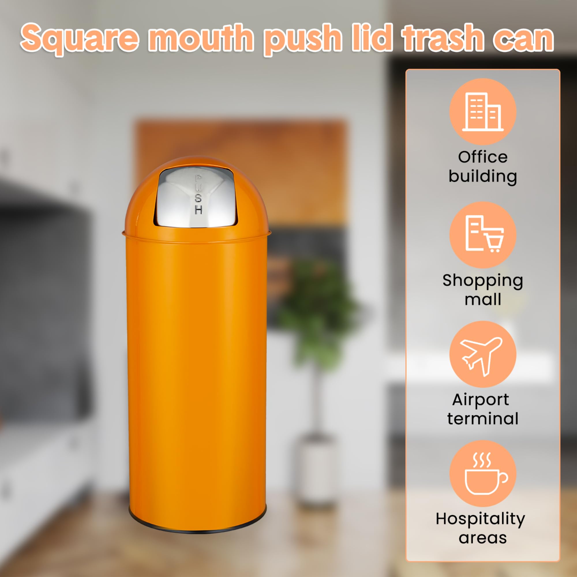 Commercial Kitchen Garbage Can - Kosz na śmieci z pokrywką otwieraną