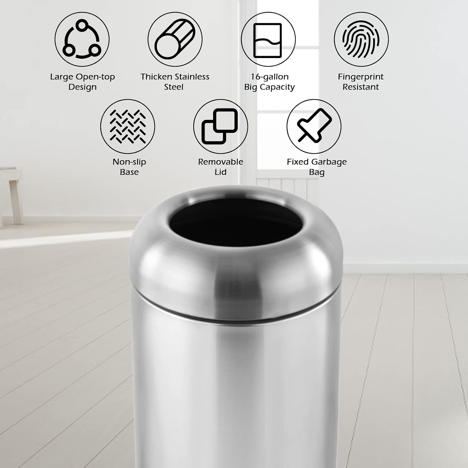 Duży kosz na śmieci ze stali n – Commercial Kitchen Garbage Can recenzja i cena
