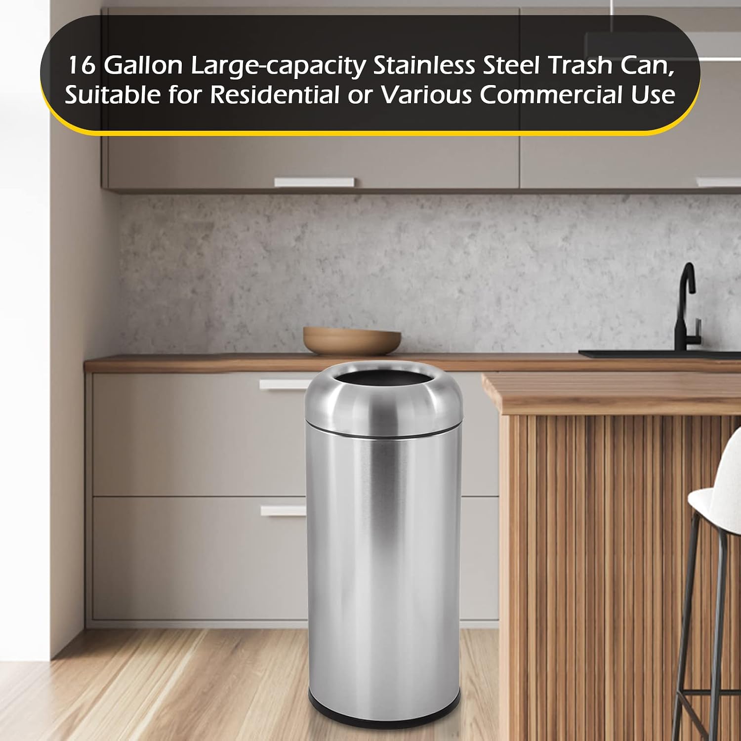 Duży kosz na śmieci ze stali n – Commercial Kitchen Garbage Can recenzja i cena
