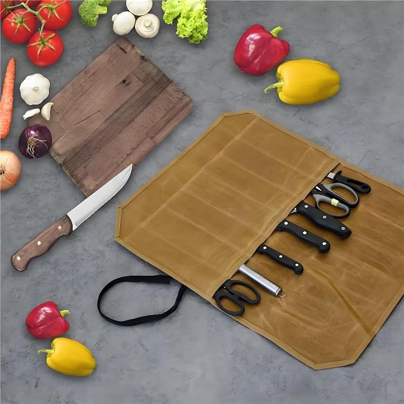 Woskowany płócienny pokrowiec  – Commercial Kitchen Knife Holder recenzja i cena