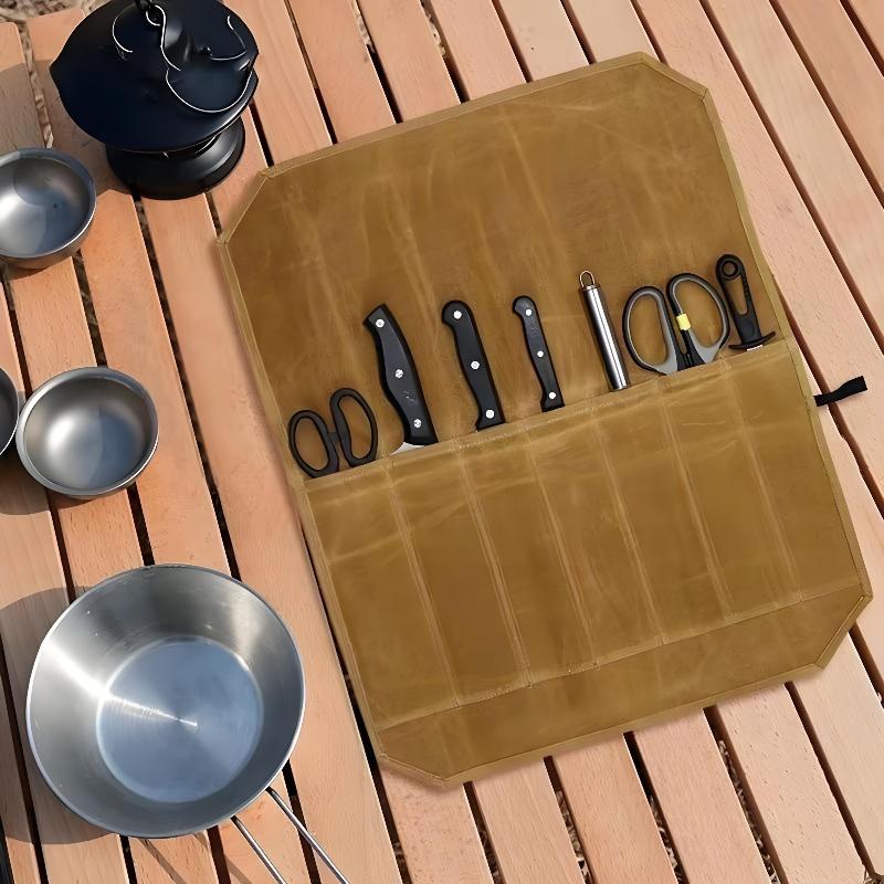 Woskowany płócienny pokrowiec  – Commercial Kitchen Knife Holder recenzja i cena