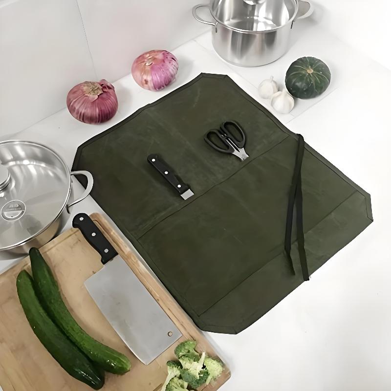 Woskowany płócienny pokrowiec  – Commercial Kitchen Knife Holder recenzja i cena