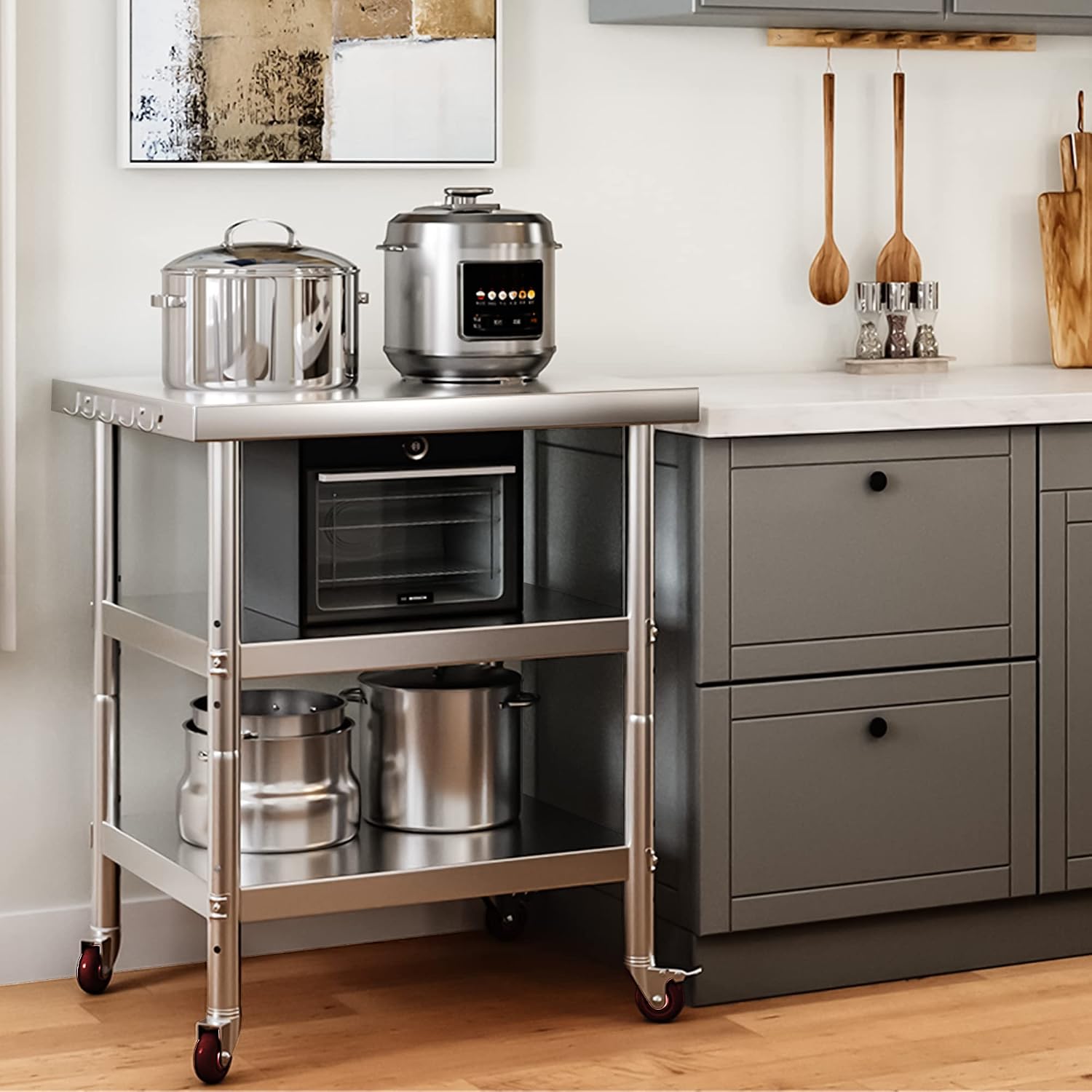 Stół do przygotowywania żywnoś – Commercial Kitchen Island On Wheels recenzja i cena