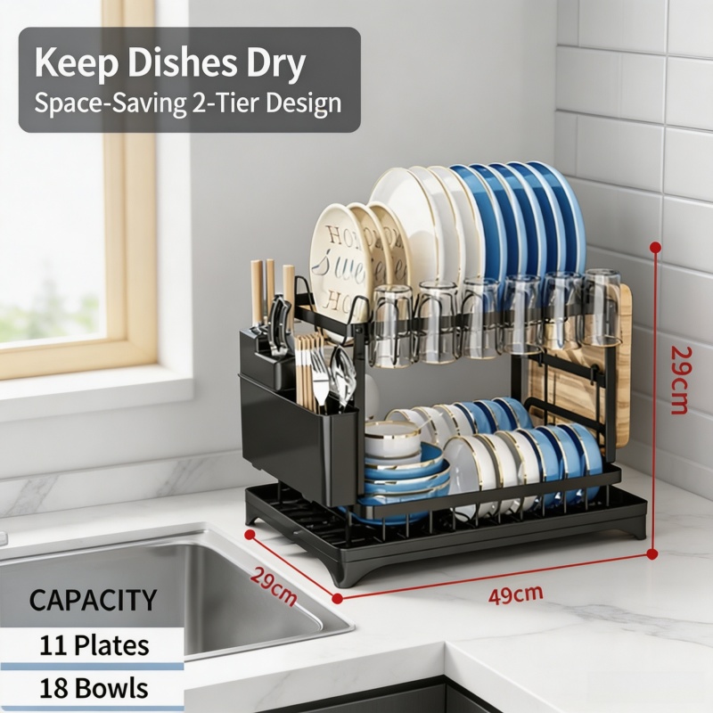 Dwupoziomowy stojak do suszeni – Commercial Kitchen Knife Holder recenzja i cena